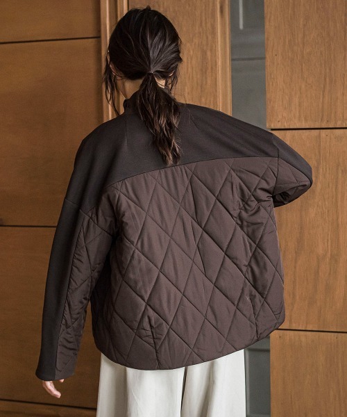 MAYSON GREY ダンボール×キルティングミドルノーカラーブルゾン ダンボール×キルティングミドルノーカラーブルゾン | MAYSON GREY