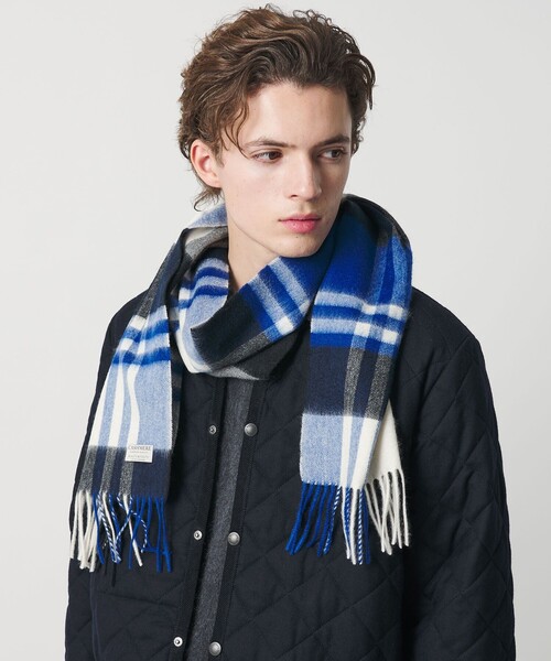 【美品】マフラー　ユナイテッドアローズ BEAUTY＆YOUTH UNITED ARROWS マフラー カシミヤ チェック マフラー