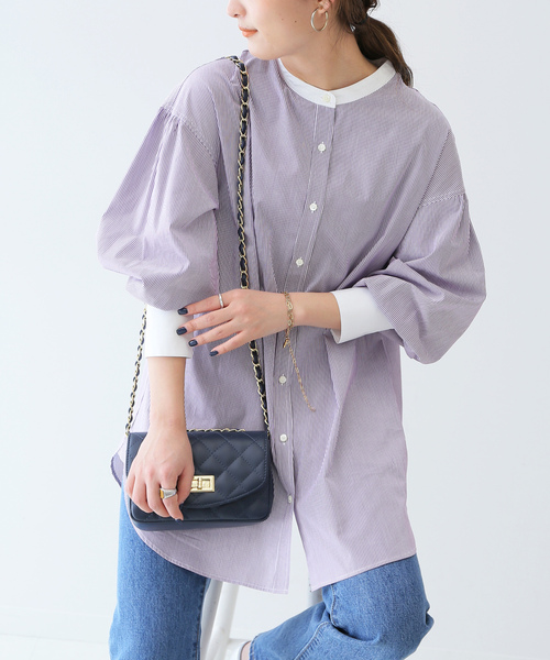 SLOBE IENA（スローブイエナ） 長袖ブラウス FREE グレー レディース