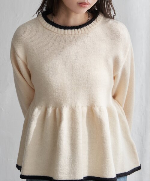 VENCE EXCHANGE ニット セーター アルパカタッチ配色プルオーバー