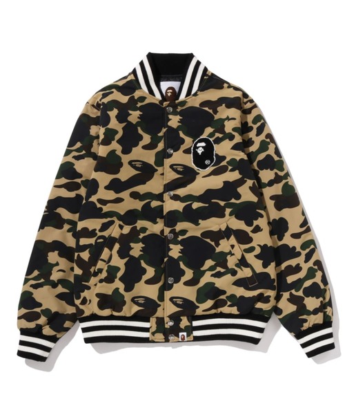 ご*け様 A BATHING APE SOLID CAMO VARSITY JA A BATHING APE（アベイシングエイプ） ミリタリージャケット モッズ