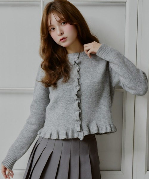 Olu.（オルドット） カーディガン フリルニットカーディガン