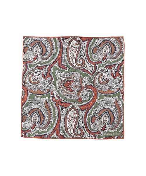 Holliday & Brown ハンカチ Holliday ＆ Brown / シルク ペイズリー柄