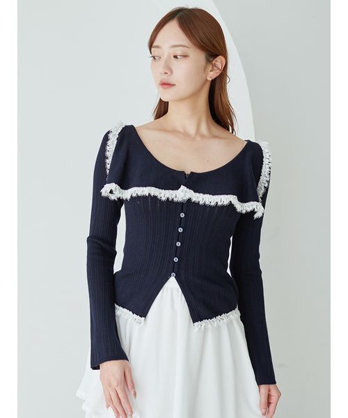 SNIDEL（スナイデル） ニット セーター Sustainableビッグカラーレース