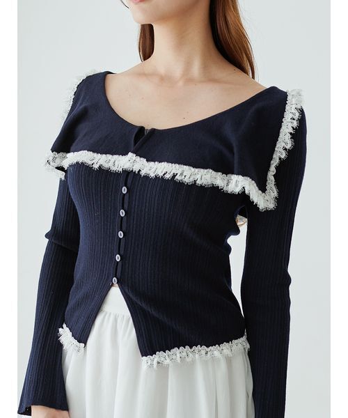 SNIDEL（スナイデル） ニット セーター Sustainableビッグカラーレース