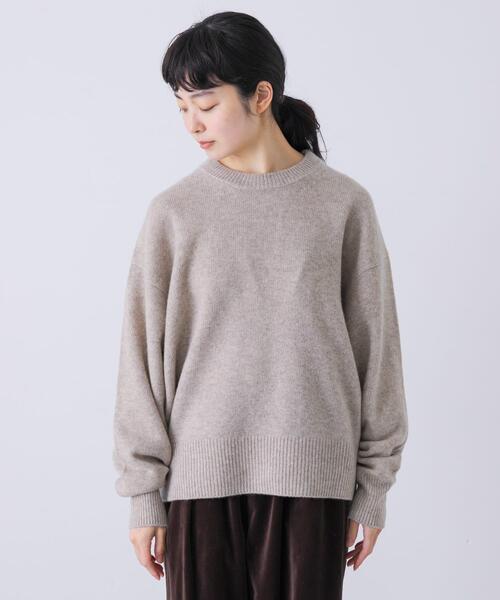 タグ付未使用級 かぐれ 人気カラー 洗える ハルミトンウールクルーネックニット かぐれ ニット セーター ハミルトンクルーネックニット レディース