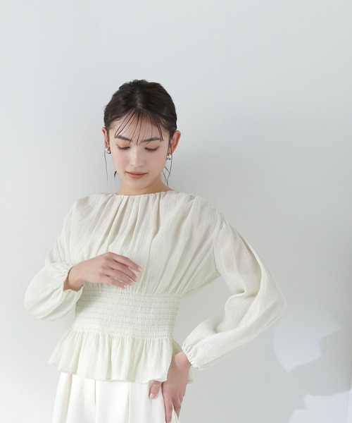 「NATURAL BEAUTY BASIC」 長袖ブラウス MEDIUM ライトグリーン レディース_画像2