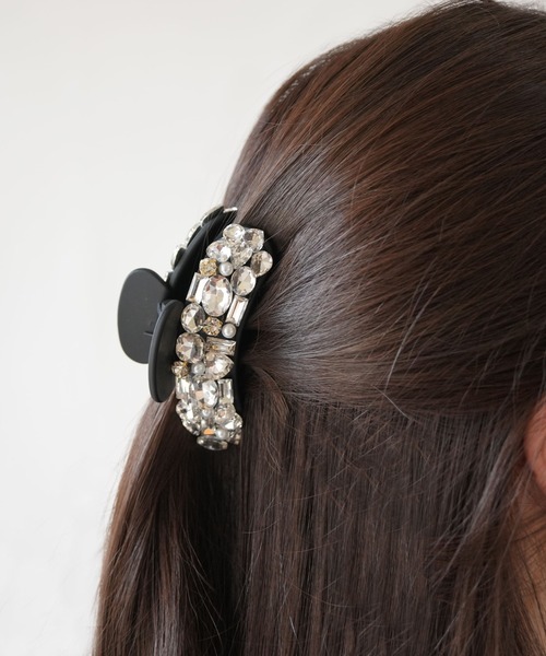 Port（ポート） ヘアクリップ 「 」 ブラックベース パール＆ビジュー