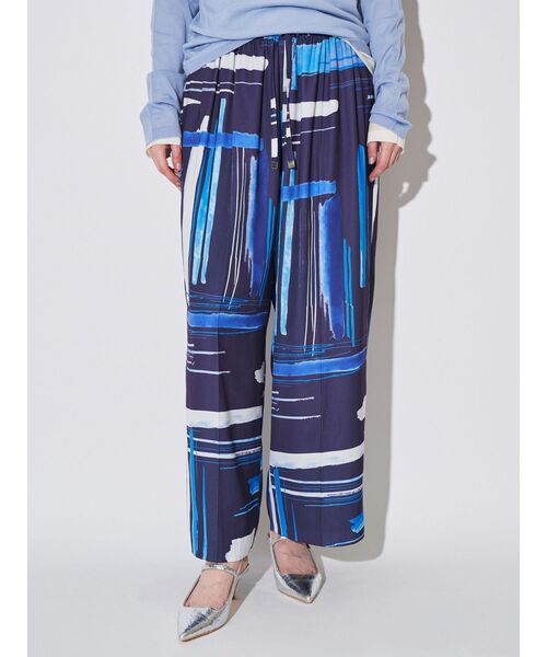 ワイドパンツ パンツ フルイドラインパンツ レディースの画像
