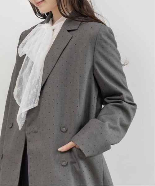 LANVIN ランバン ダブルブレストテーラードジャケット グレー メタルボタン シルクウールテーラードジャケット|LANVIN COLLECTION | LANVIN