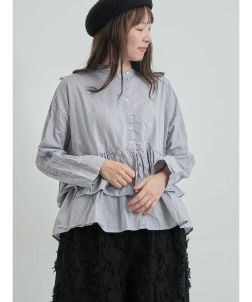 【入荷★待ち】お鼻とお耳がながーいモールゾウさん(ヴィンテージグレー) TSUHARU by Samansa Mos2（ツハルバイサマンサモスモス） 長袖ブラウス