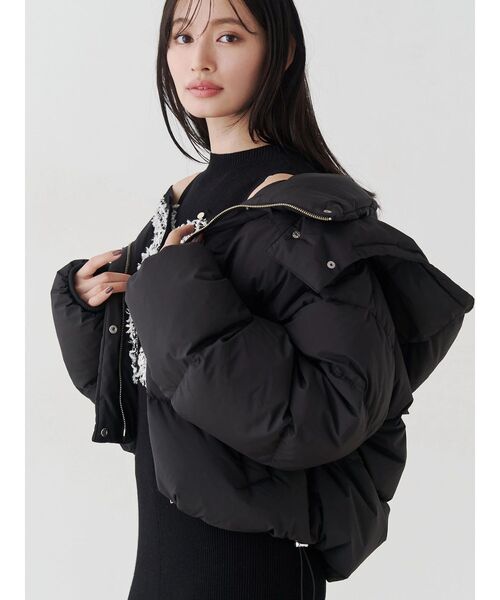 マーキュリーデュオ 2WAYフード付ウォッシャブルアライドショートダウンコート セール】2WAYフード付ウォッシャブルアライドショートダウンコート