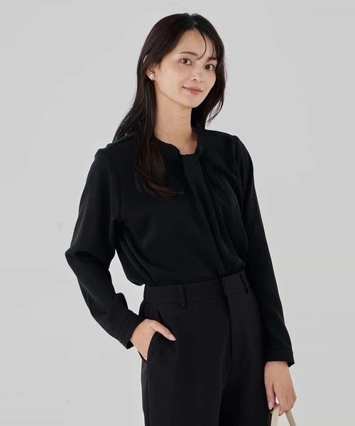 a.v.v（アー・ヴェ・ヴェ） ブラウス シャツ 「洗える」ボウタイ風