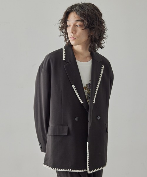 「JUNRED」 テーラードジャケット M チャコールグレー メンズ_画像2