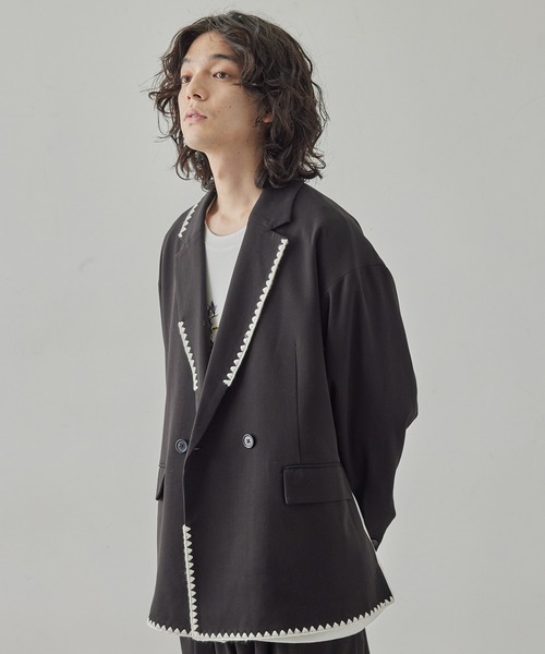 「JUNRED」 テーラードジャケット M チャコールグレー メンズ_画像3