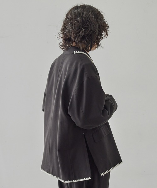 「JUNRED」 テーラードジャケット M チャコールグレー メンズ_画像4