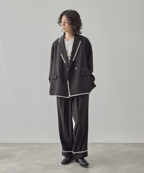 「JUNRED」 テーラードジャケット M チャコールグレー メンズ_画像8