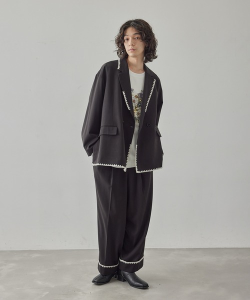 「JUNRED」 テーラードジャケット M チャコールグレー メンズ_画像9