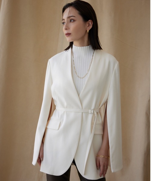 anuans（アニュアンス） ノーカラージャケット FREE ネイビー