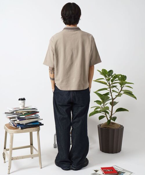「FFEIN」 半袖シャツ MEDIUM オフホワイト メンズ_画像9