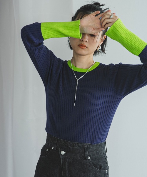 「bohmal」 長袖ニット FREE ライトピンク レディース_画像9