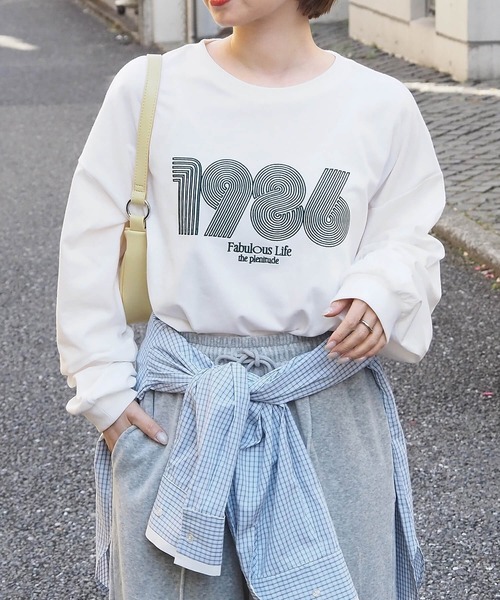 tiptop（ティップトップ） tシャツ アソートロゴ刺繍ロンT レディース