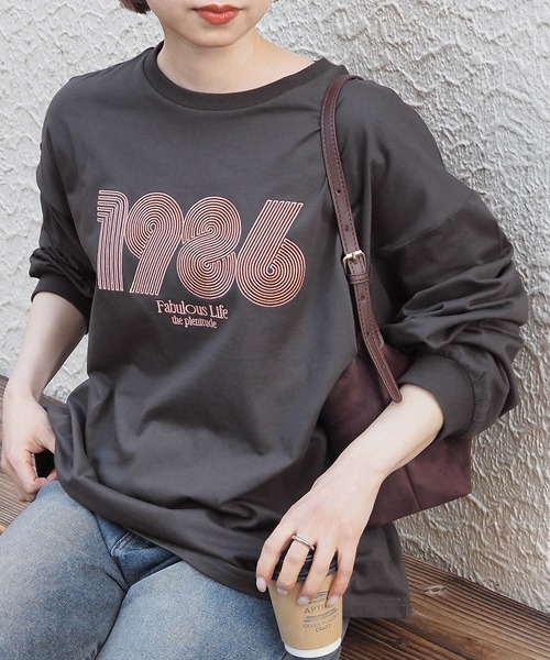 tiptop（ティップトップ） tシャツ アソートロゴ刺繍ロンT レディース