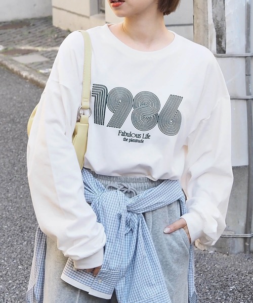 tiptop（ティップトップ） tシャツ アソートロゴ刺繍ロンT レディース