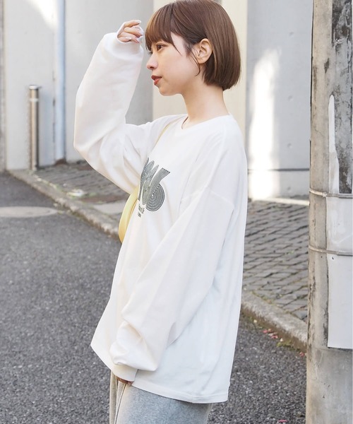 tiptop（ティップトップ） tシャツ アソートロゴ刺繍ロンT レディース
