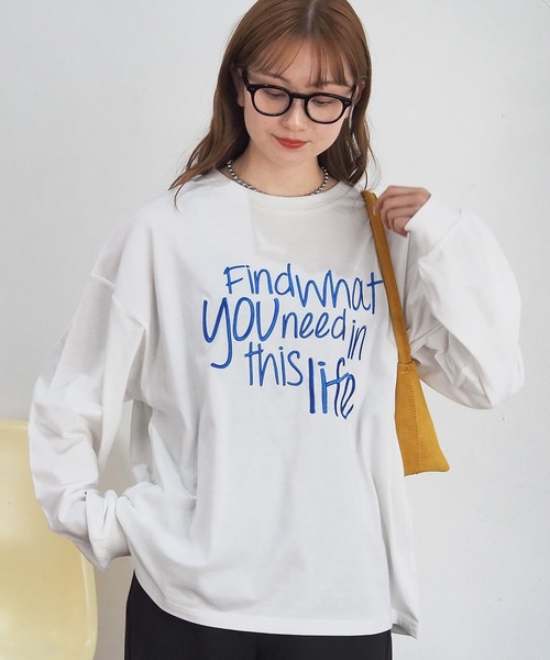 tiptop(ティップトップ) tシャツ アソートロゴ刺繍ロンT レディース tiptop(ティップトップ) tシャツ アソートロゴ刺繍ロンT レディース