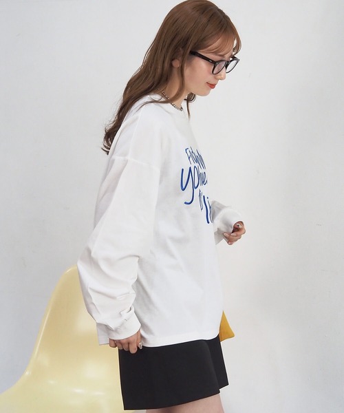 ヴァレンティノ　ホワイト ロンT 長袖カットソー 刺繍ロゴ tiptop（ティップトップ） tシャツ アソートロゴ刺繍ロンT レディース