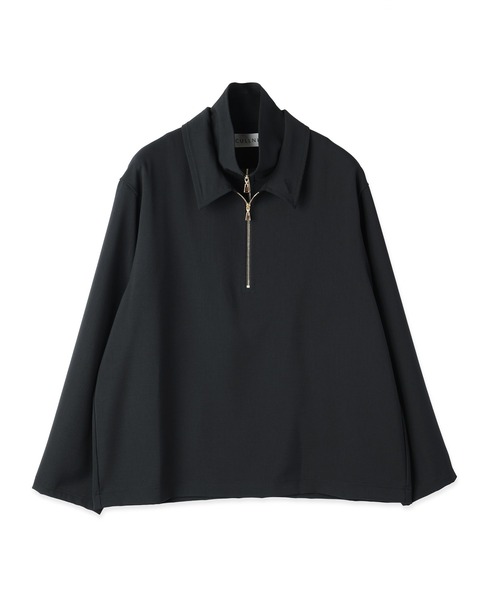【最終値下げ】CULLNI/クルニ タイロッケンシャツ サイズ1 ブラック 半袖 CULLNI（クルニ） tシャツ Relax Dry Stretch Half Zip Layerd Collar