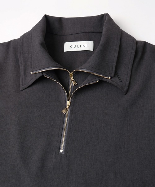 CULLNI（クルニ） tシャツ Relax Dry Stretch Half Zip Layerd Collar