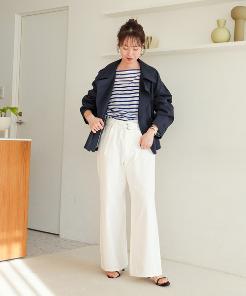 spick&span ソフトツイルショートトレンチコート38 Spick & Span｜《追加2》ソフトツイルショートトレンチコート