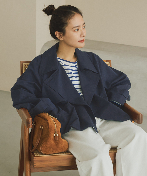 【美品】spick&Span 　ショート丈トレンチコート　36サイズ Spick＆Span（スピック アンド スパン） トレンチコート コート ソフト