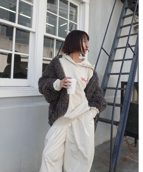 「TEEN BOOP」 プルオーバーパーカー FREE ネイビー レディース_画像2