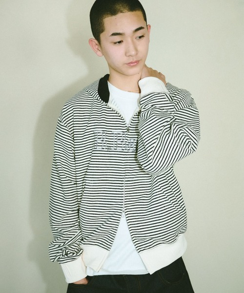 Broken base ボーダー　パーカー BROKEN BASE（ブロークンベース） パーカー B.Base Border Double-Zip