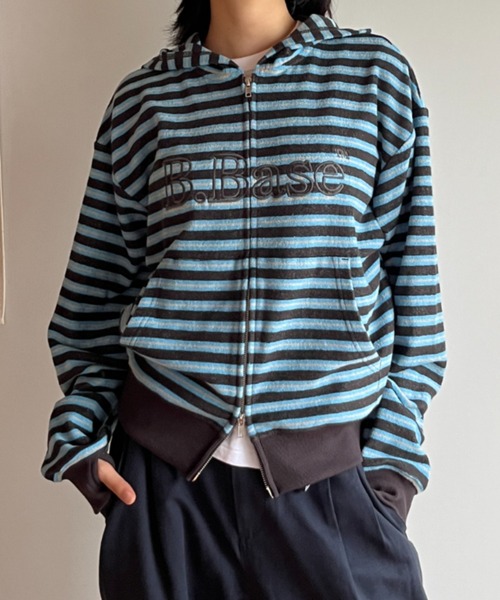 BrokenBase ジップパーカー BROKEN BASE（ブロークンベース） パーカー B.Base Border Double-Zip