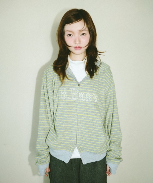 Broken base ボーダー　パーカー BROKEN BASE（ブロークンベース） パーカー B.Base Border Double-Zip
