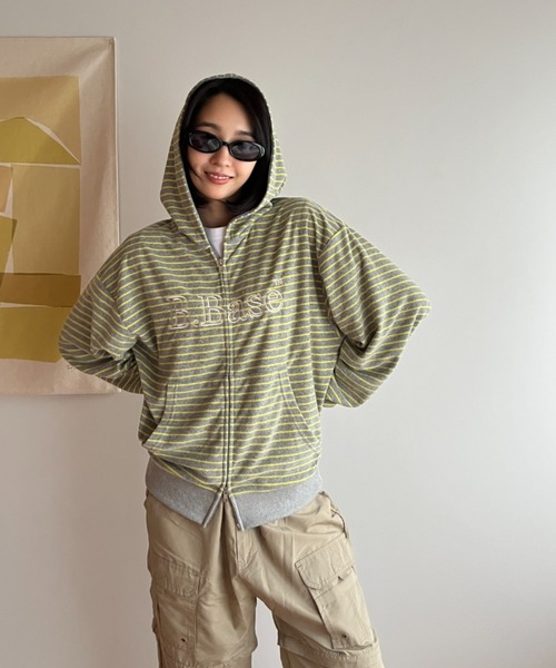 BROKEN BASE（ブロークンベース） パーカー B.Base Border Double-Zip