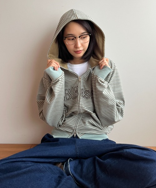 BROKEN BASE（ブロークンベース） パーカー B.Base Border Double-Zip
