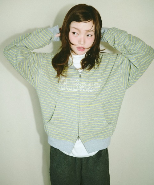 Broken base ボーダー　パーカー BROKEN BASE（ブロークンベース） パーカー B.Base Border Double-Zip