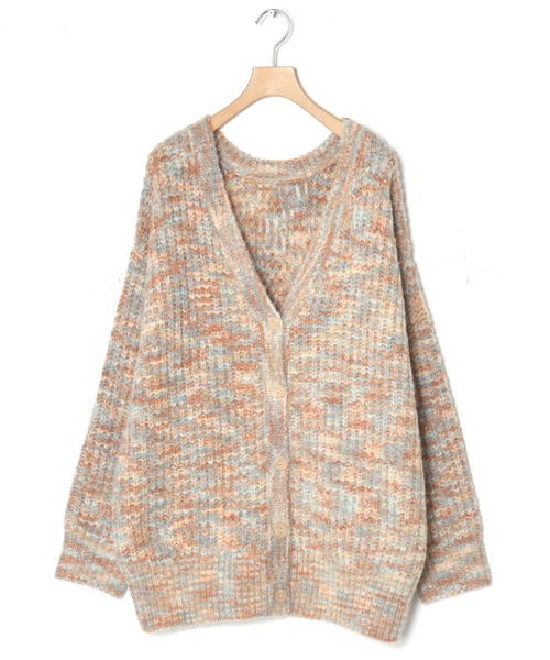 「w closet」 ニットカーディガン FREE ピンク レディース_画像3