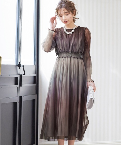 「niana」 長袖ワンピース M ダークグリーン レディースの画像