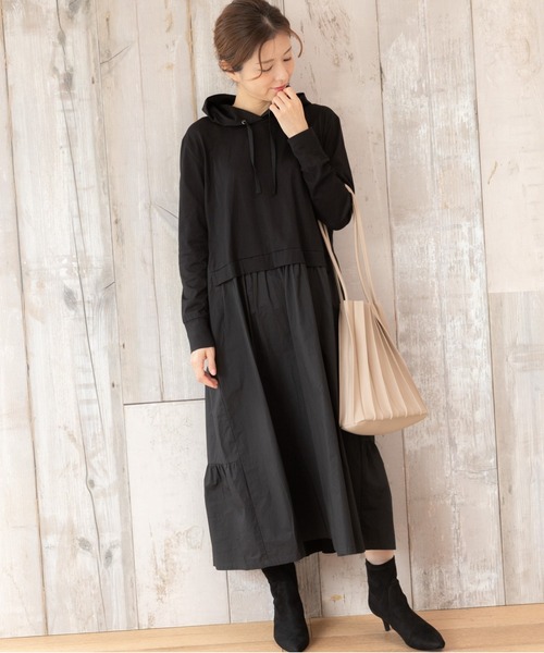 「PREFERIR」 ドッキングワンピース SMALL ブラック レディース_画像3