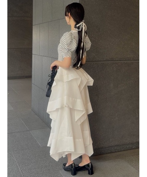 SNIDEL（スナイデル） ロング スカート イレヘムティアードスカート