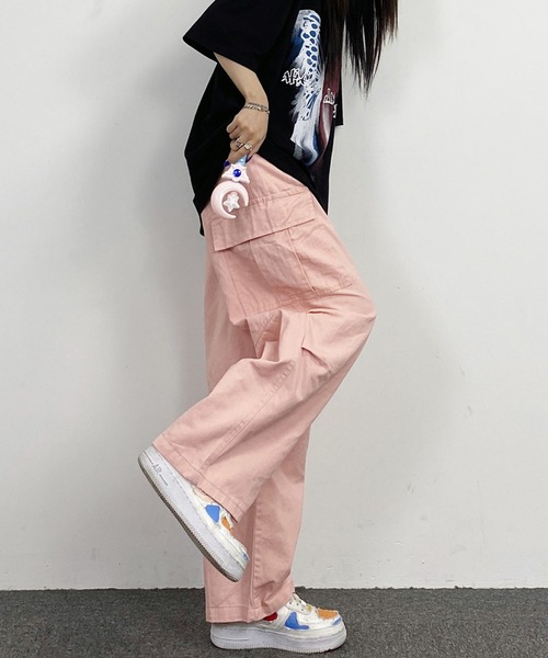 「ANOTHER S」 カーゴパンツ L ピンク レディース_画像2