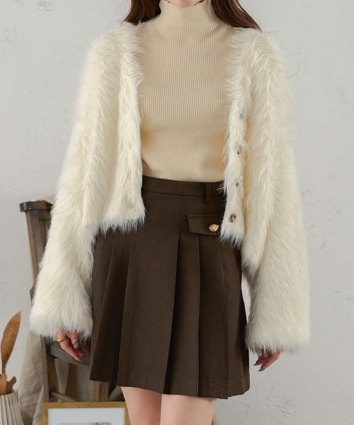 「Ambre Neige」 ニットカーディガン FREE モカ レディース_画像3