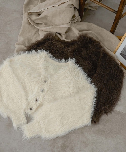 「Ambre Neige」 ニットカーディガン FREE モカ レディース_画像7