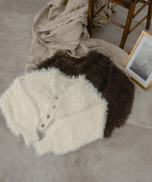 「Ambre Neige」 ニットカーディガン FREE モカ レディース_画像8